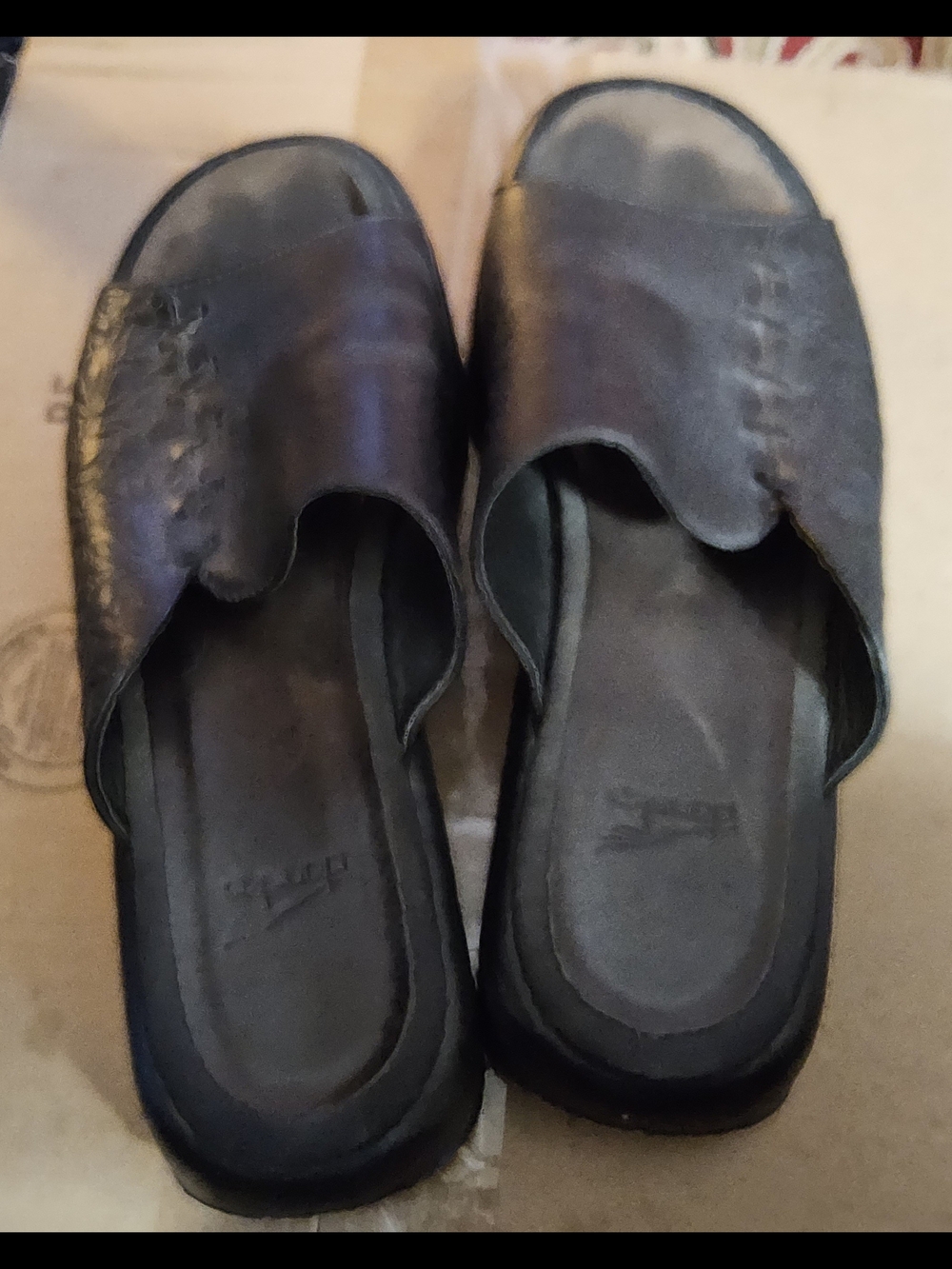 Dansko Womens Black Leather Slide Sandals